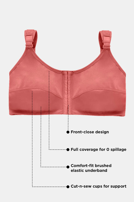 Zivame True Curv Posture Correction Double Layered Non Wired Full Coverage Super Support Bra - Mineral Red — image 5